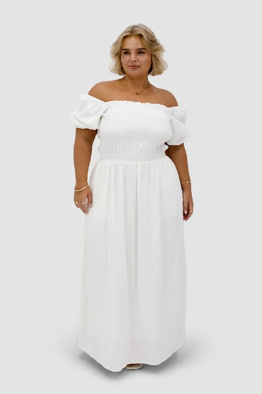 Maxi Dress For Outdoor Events -ISMAE MAXI DRESS WHITE