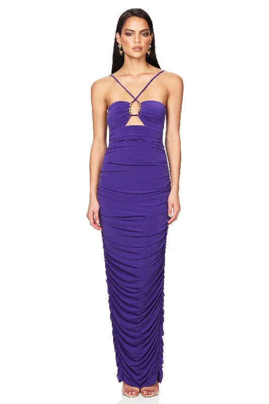 Maxi Dress With Beading -Nookie Empire Maxi Dress - Purple