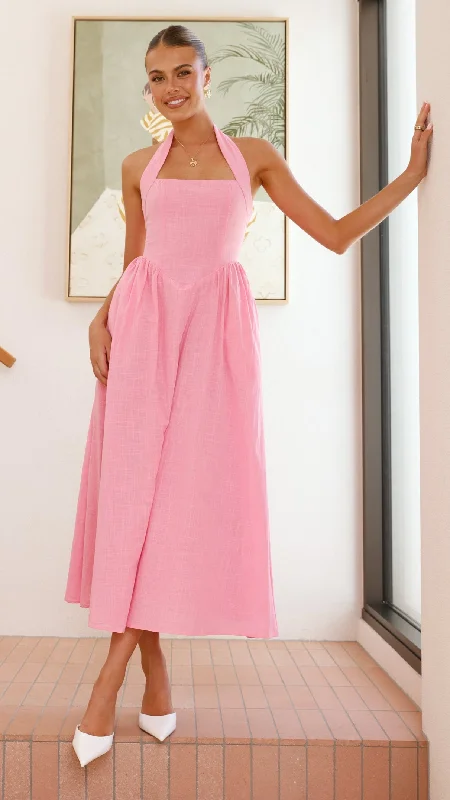 White Maxi Dress -Caden Maxi Dress - Pink