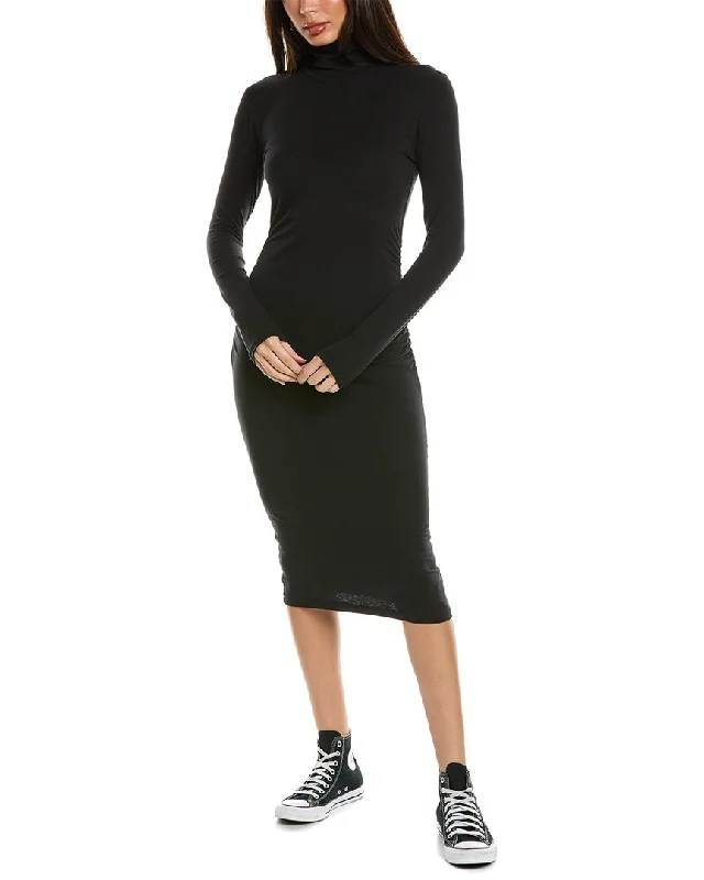 Midi Dress With Layered Details -James Perse Turtleneck Midi Dress