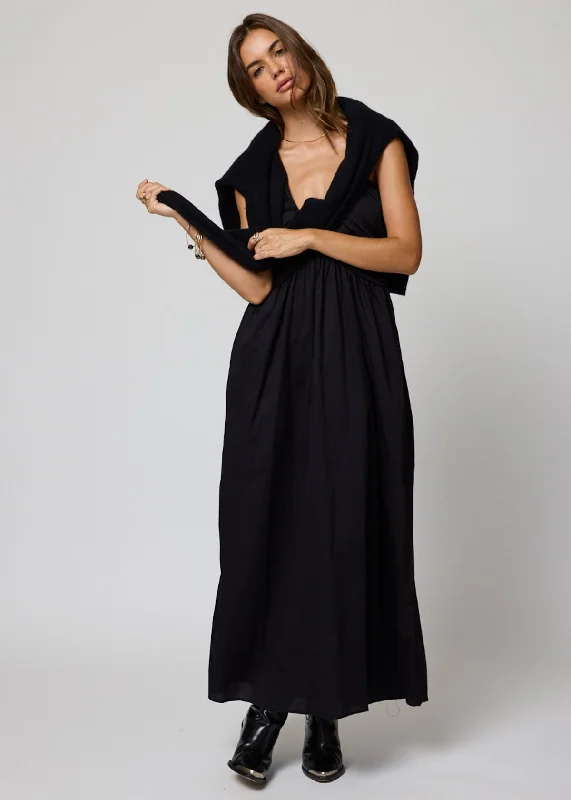 Maxi Dress With Drawstring Waist -THE NIKKE MAXI