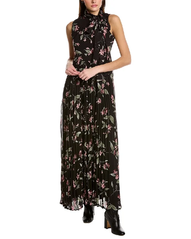 Maxi Dress With Sheer Details -Gracia Tie Front Bodice Maxi Dress