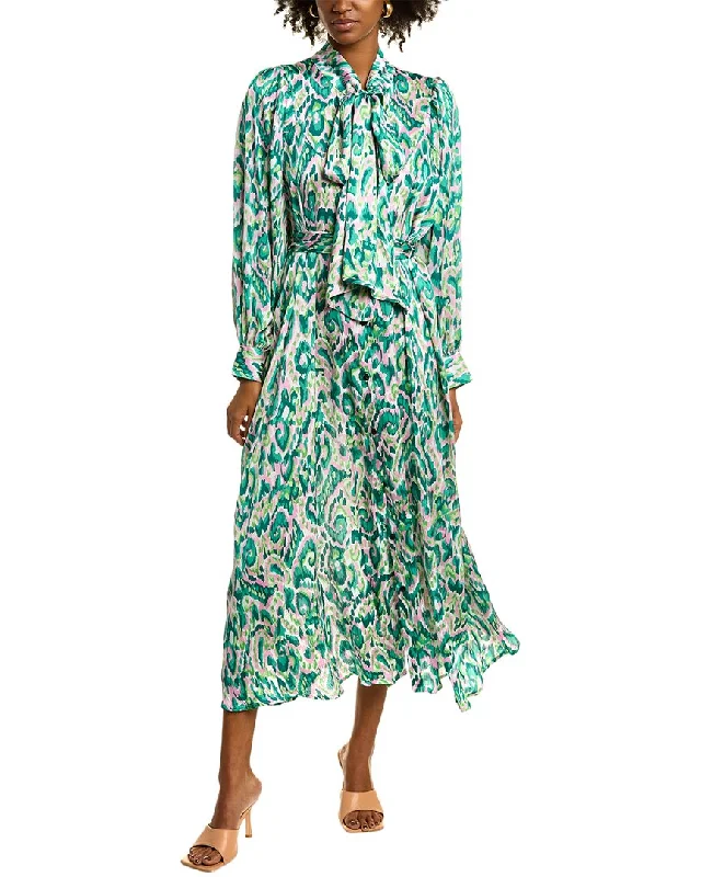 Maxi Dress For Fall -Beulah Scarf Neck Maxi Dress