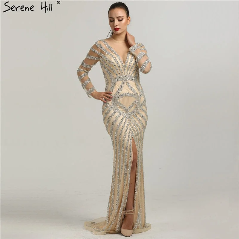 Sexy evening dress -On Sale No Return No Refund   Evening Gown Designs Mermaid Beading Sequined LA6281