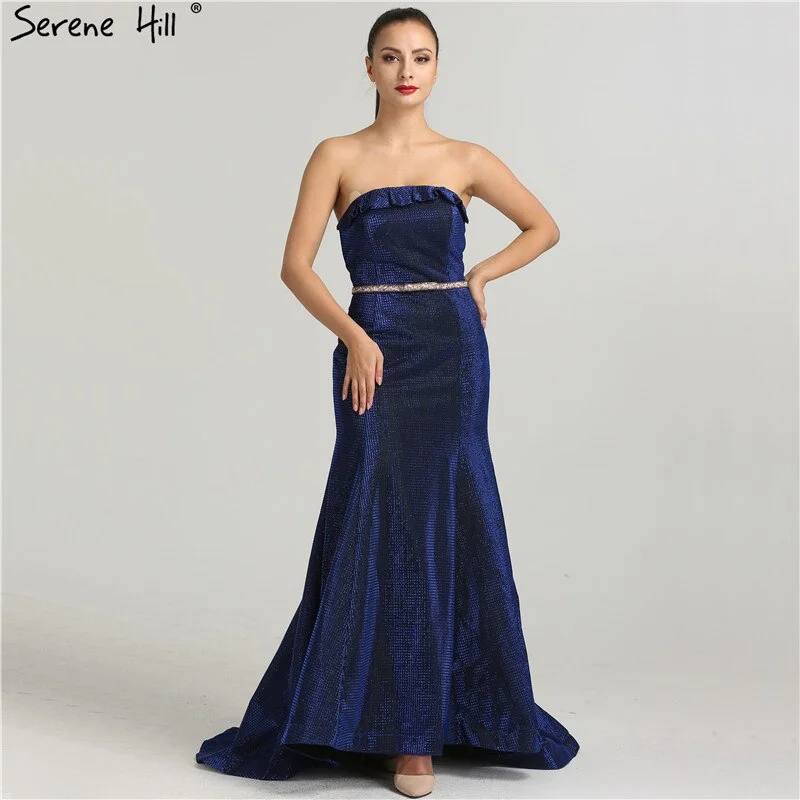 Sleeveless evening dress -On Sale No Return No Refund Designer Strapless Sexy Evening Dresses  Mermaid  Fashion Long Dress Elegant Evening Real Photo LA6440