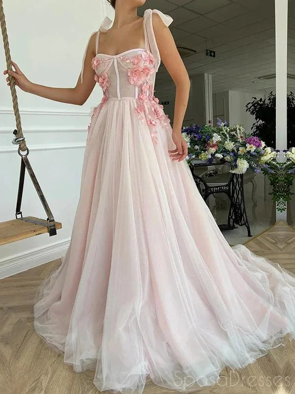 Gold evening dress -A-line Spaghetti Straps Sleeveless Prom Dresses, Sweet 16 Prom Dresses, 12450